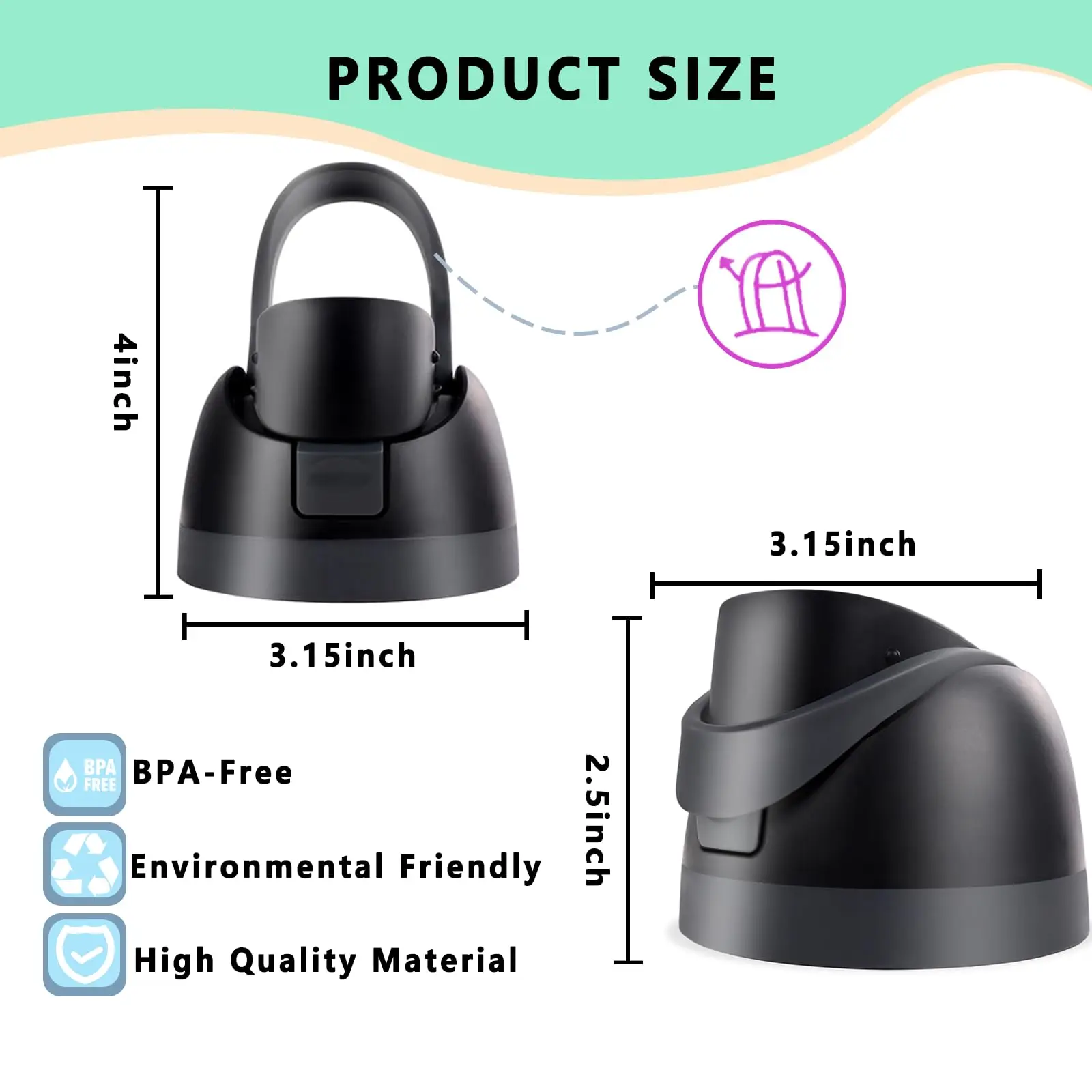 Replacement Lid for Owala Freesip Water Bottle, Compatible with Owala Lid and Cap, Premium Accessories for 16oz 24oz 32oz 40oz B