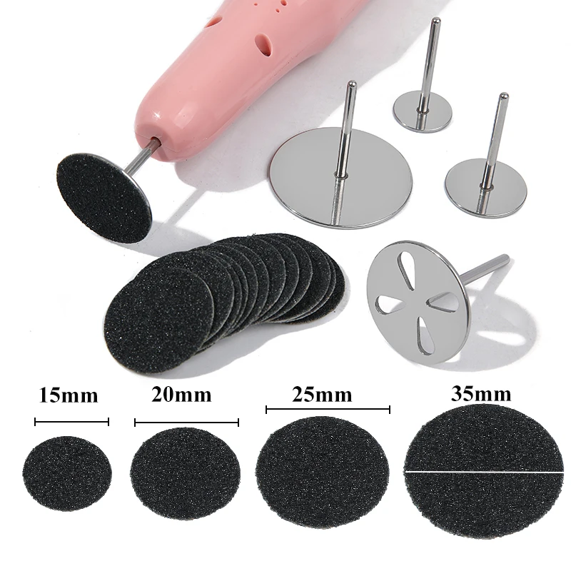 Foot Sanding Paper 20/25/35mm Stainless Steel Nail Sanding Paper Disc for Foot Dead Skin Calluse Remove 3/32" Round Metal Disk Pedicure Accessories foot sanding paper