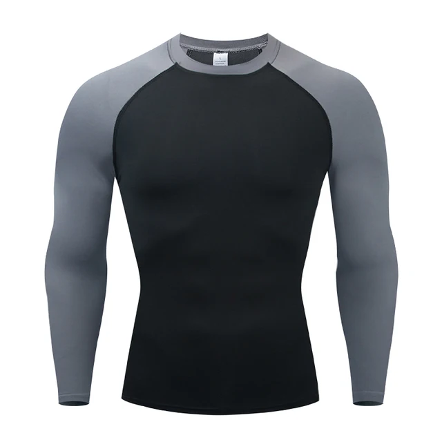 Camiseta de compresión para hombre, ropa deportiva de manga larga para correr, gimnasio, Fútbol - Imagen 3
