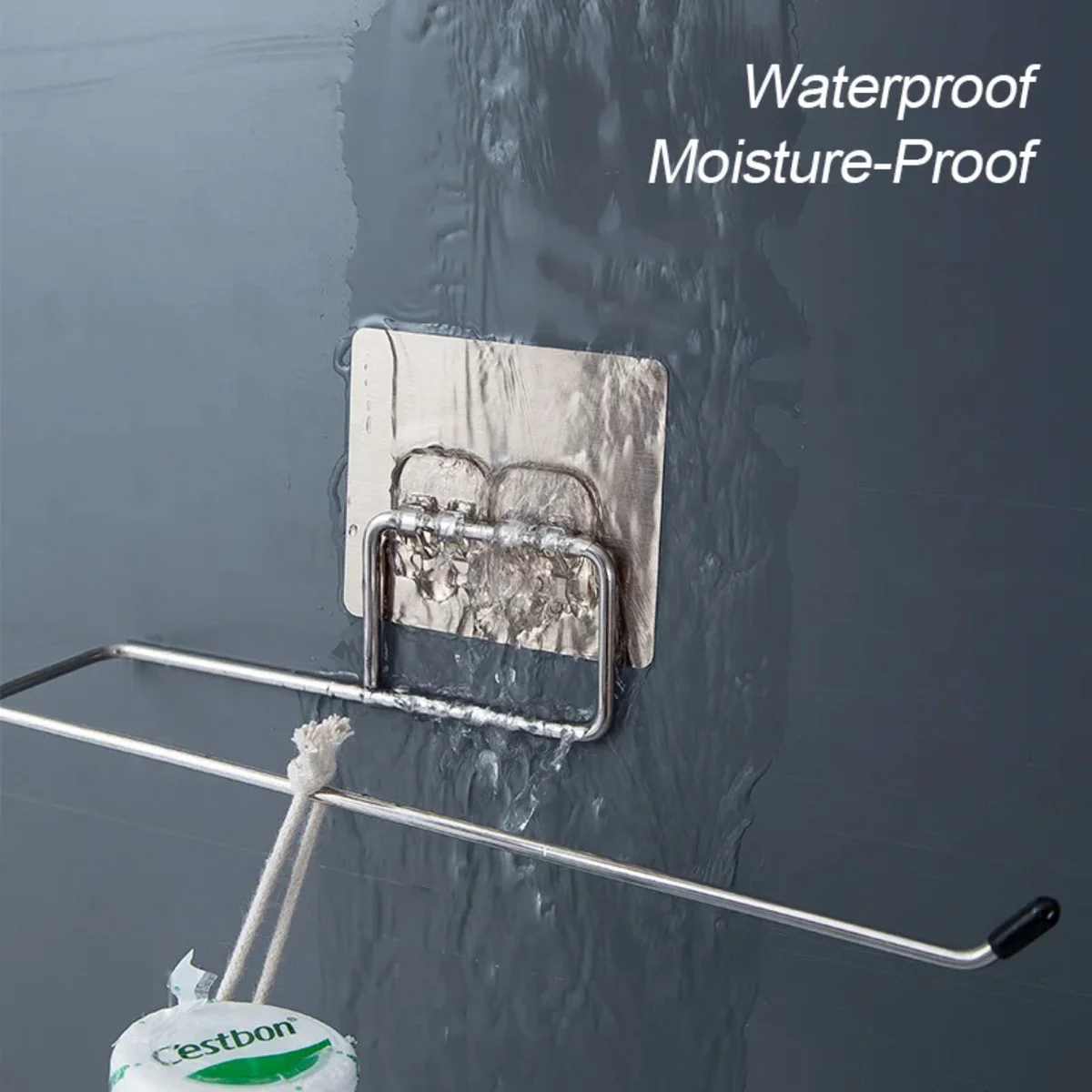 Bathroom Roll Paper Towel Holder Drilling Free Wall Hook Type Stainless Steel   Rack Toilet Accessories — view 5