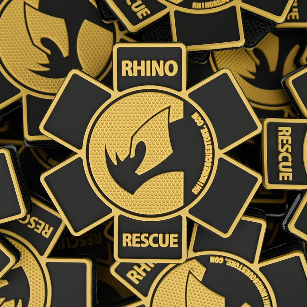 Rhino Rescue Morale Patch Medic Rubber Medical Paramedic Tactical Morale Badge Patches Hook Fasteners Backing