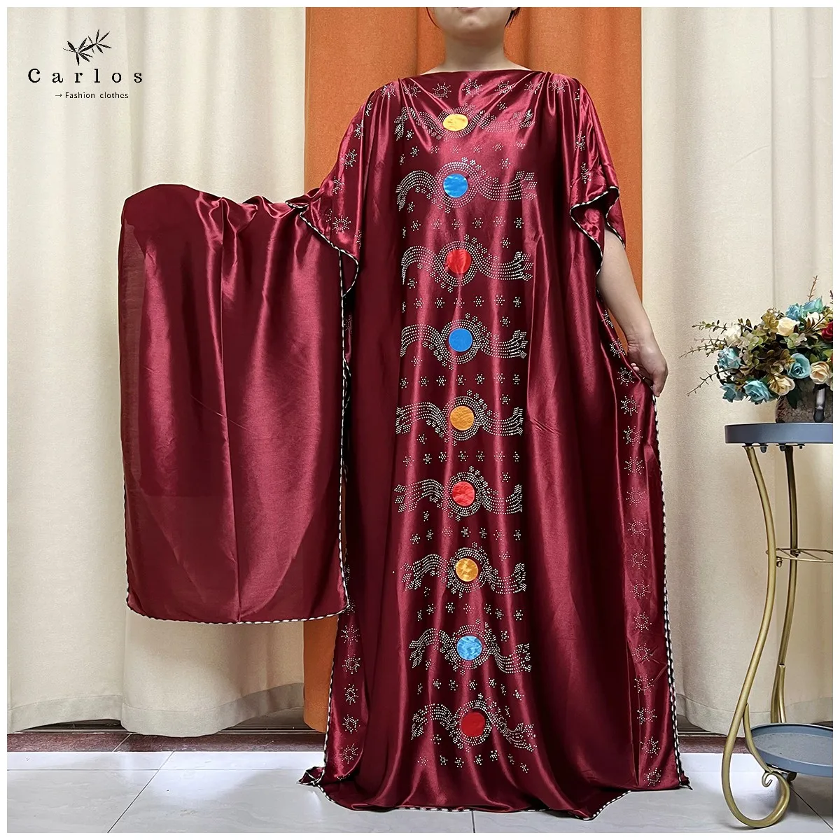 

New African Women Dress Inlaid Mubarak Dubai Femme Luxury Muslim Dress African Abaya For Women Kaftan islamic Clothing Wth Scarf