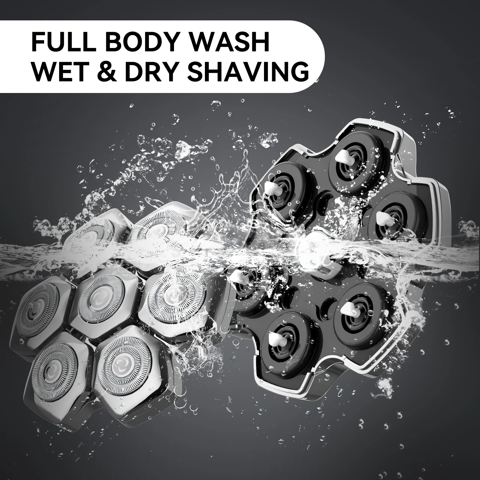 Kensen Razor Head Replacement for S18 5 in 1 Shaver Magntic Head Floating Washable 7D Shavers Beard Hair Trimmers Cutter Blades 6