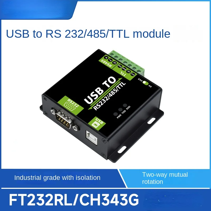 

USB to RS232/RS485/TTL UART communication module with multiple serial ports and bidirectional industrial grade isolation