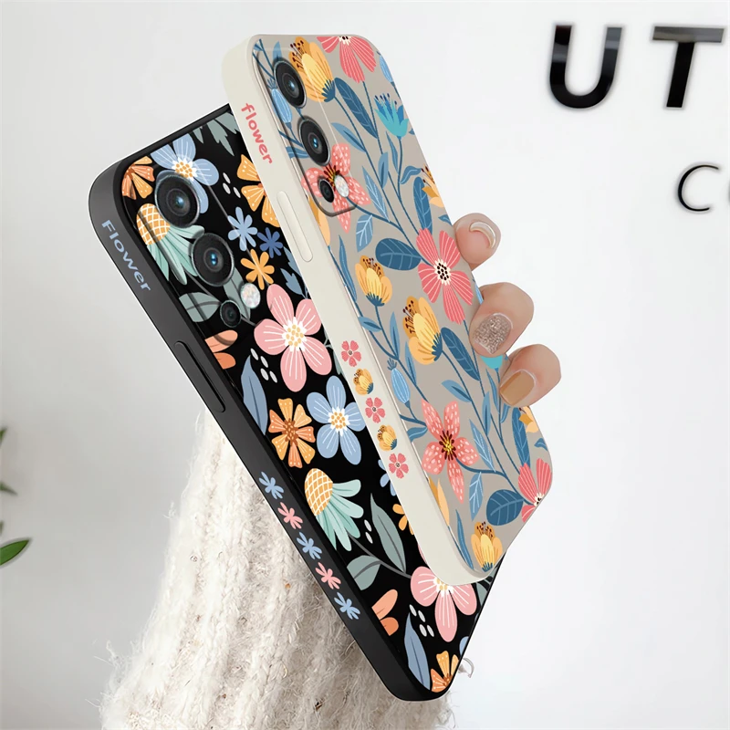 Vibrant Floral Art Shockproof Silicone Phone Case – Anti-Drop Soft Cover