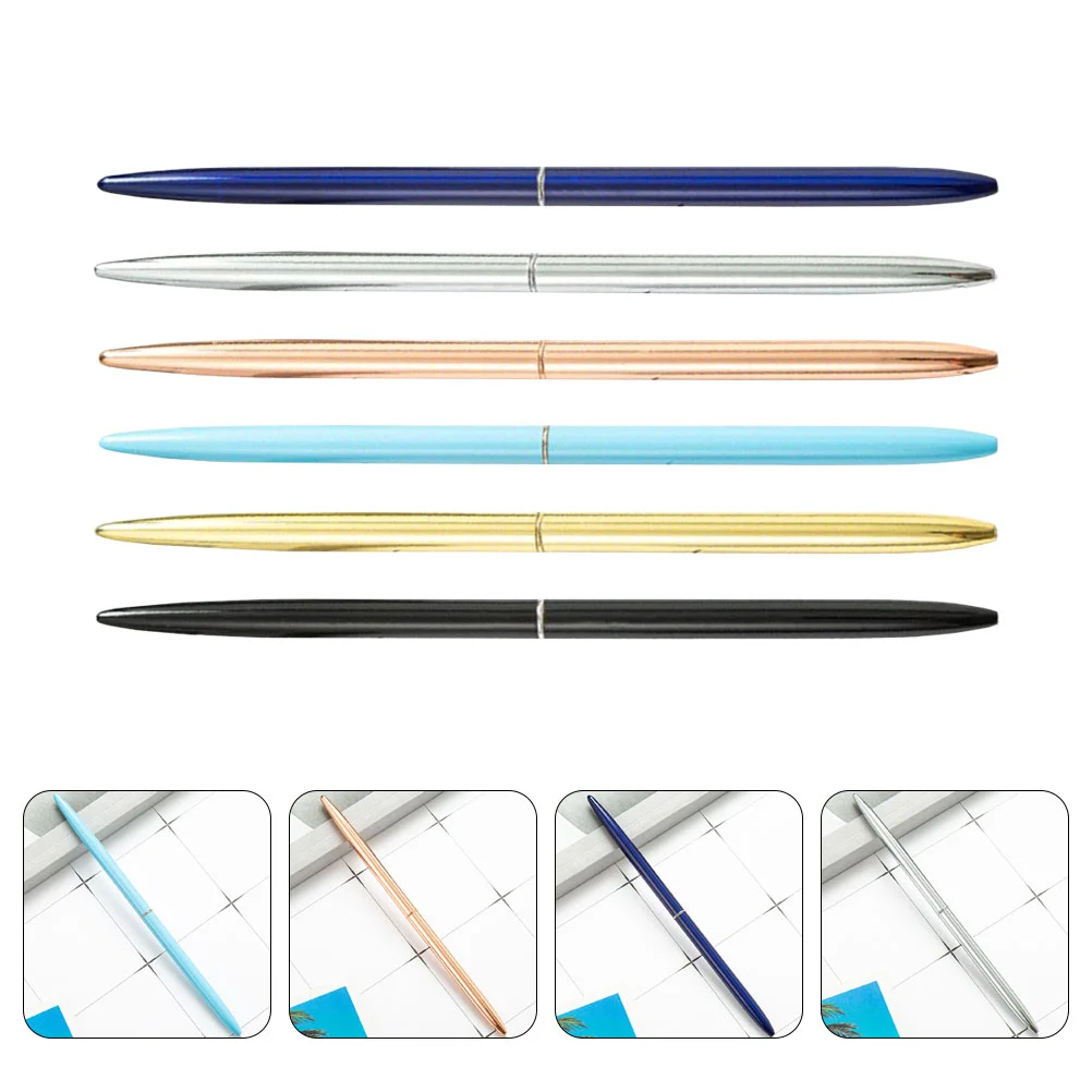 6Pcs Ballpoint Pen Multi-use Ballpoint Pens Writing Pen Smooth Business Pen Metal Ballpoint Pens