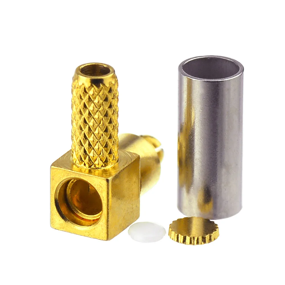 Gold Plated Right Angle RF Coaxial Connector for RG174 Cable
