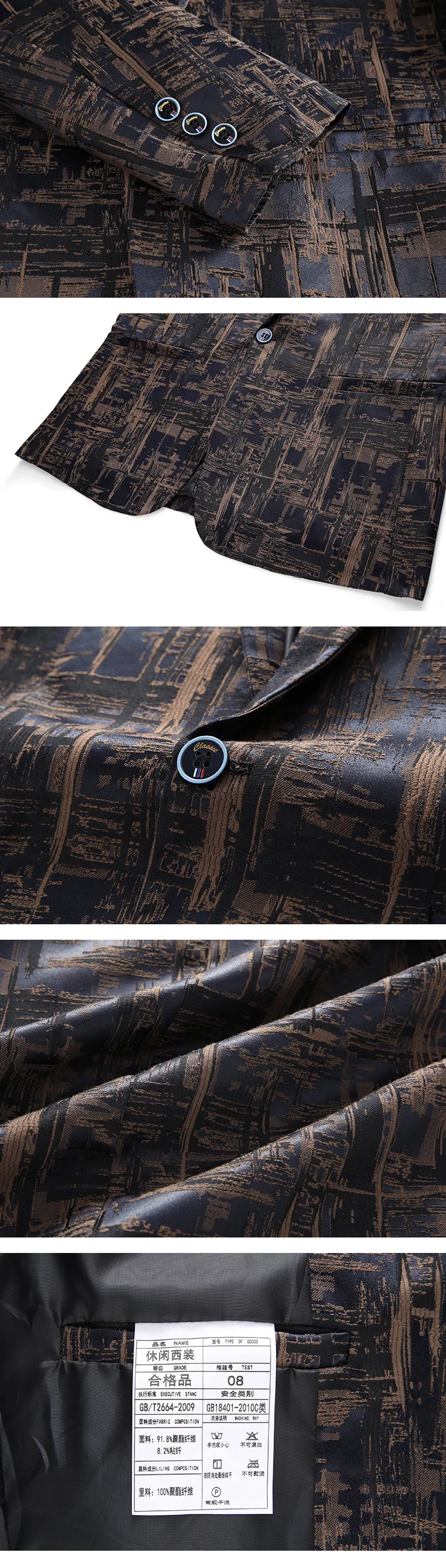 Fashion Men's Boutique Business Blazer Casual Personalized Pattern Design Evening Dress Suit Male Slim Fit Blazers Jacket