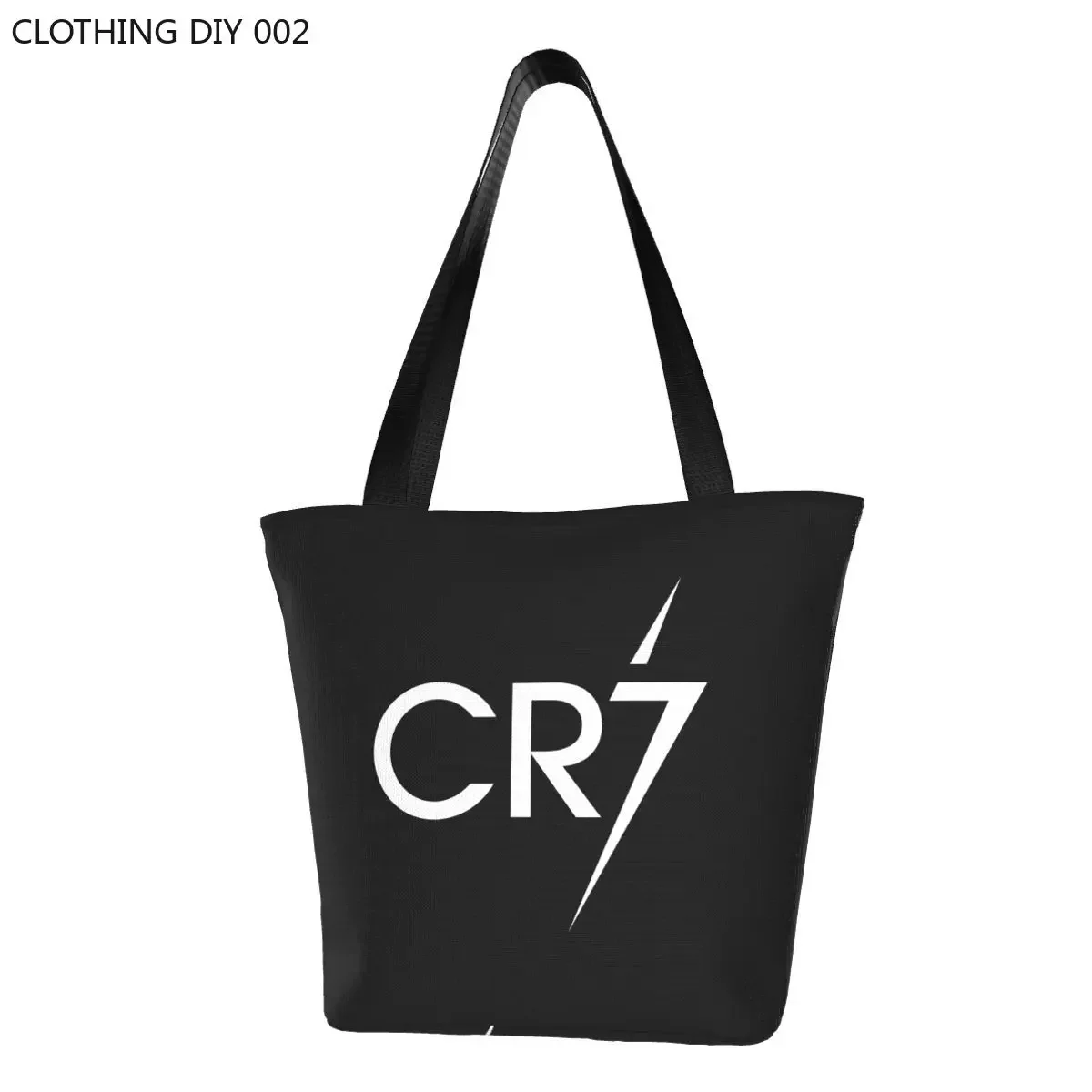 

Fashion CR7 Football Shopping Tote Bags Recycling Ronaldos Soccer Canvas Groceries Shopper Shoulder Bag