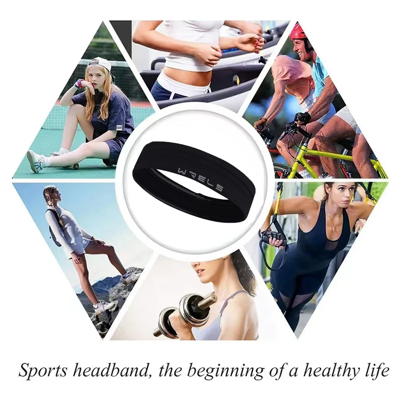 Sports Headband Elastic Sweat Absorption Quick Dry Anti-slip for Yoga Running