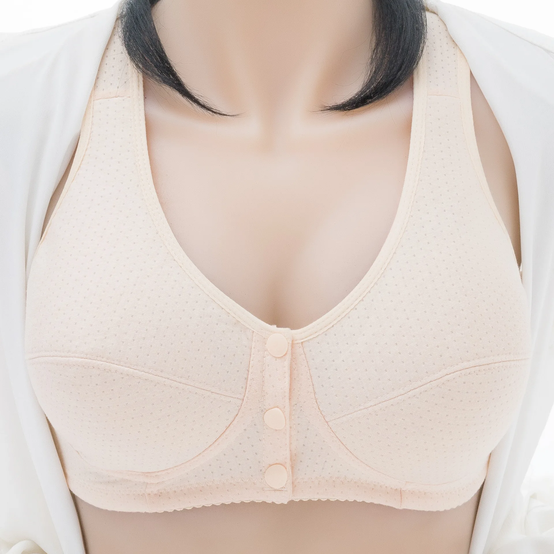 

New Soft Cotton Bras for Women Solid Color Lingerie Gathered Front-Close Bralette Size 36-44 B/C/D Underwear Full Cup Girls Bra