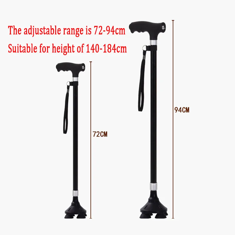 New Old Man Walking Stick Telescopic Canes T Handle Baston Elder Stable Crutch No Slip Pole Folding Hiking Elderly Walk