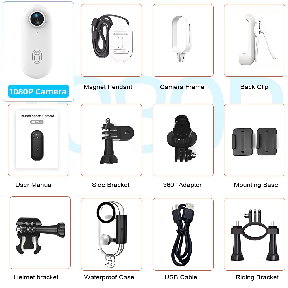 كاميرا رياضية للجسم UHD 4K 1080P يمكن ارتداؤها، كا...