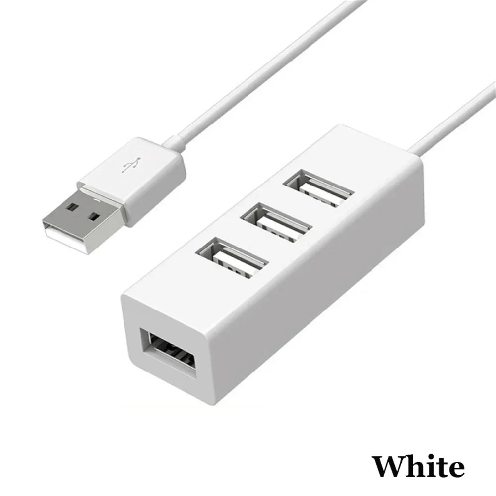 High-Speed 4-Port USB Hub Splitter with Power Adapter