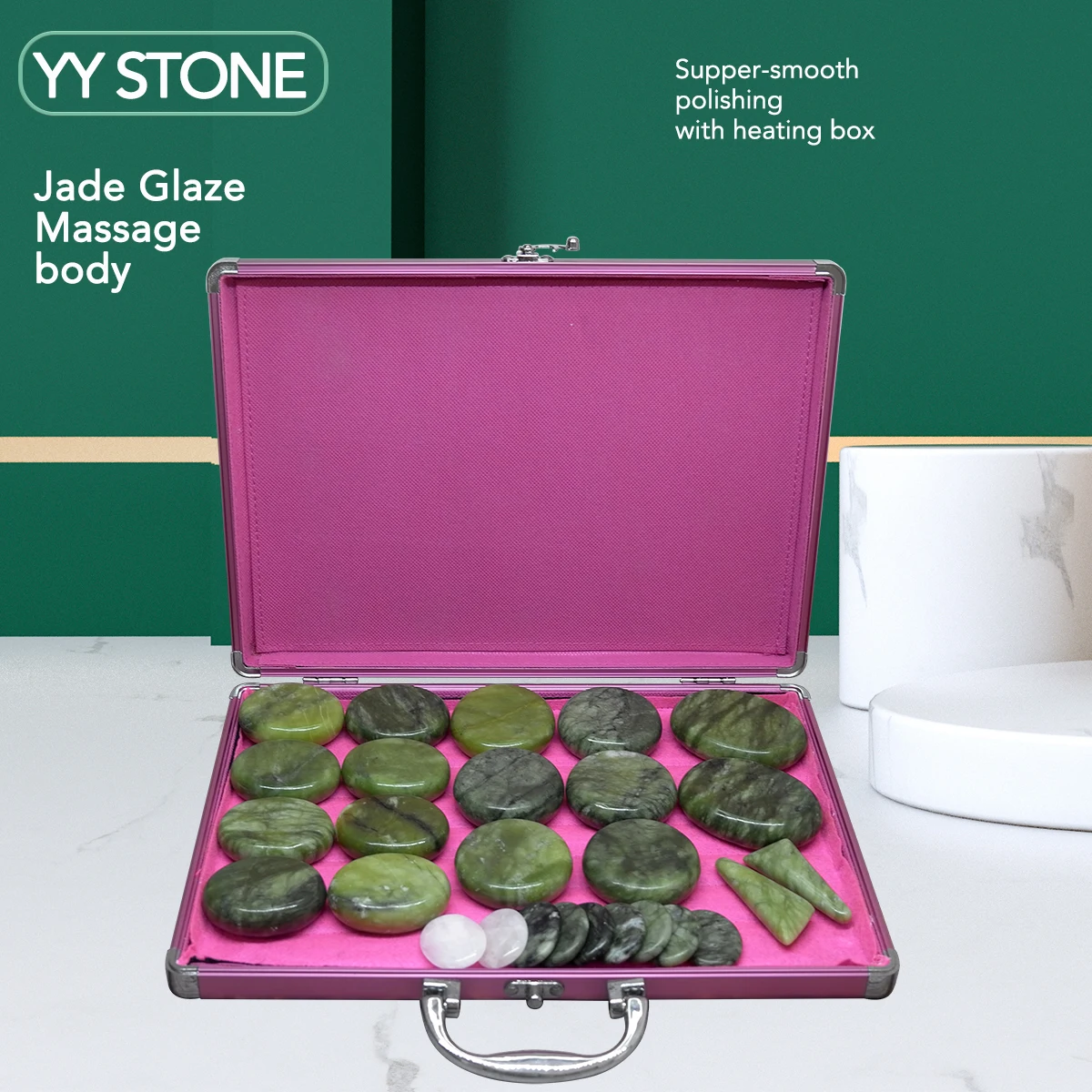 Tontin Hot Stone Massage Set Riscaldatore Box Alleviare Lo Stress Mal Di Schiena Assistenza Sanitaria Digitopressione Lava Pietre Di Basalto Per L'Ass