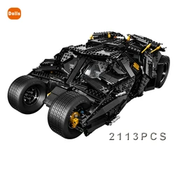 Véhicule Batmobile technique en blocs de construction, 2113 pièces, ensemble de briques de voiture créatives, jouets à bricoler, cadeaux d'anniversaire pour enfants 