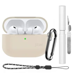 Premium Dustproof Silicone Case with Cleaning Kit & Keychain - AirPods Pro 3 (Starlight with Pen)