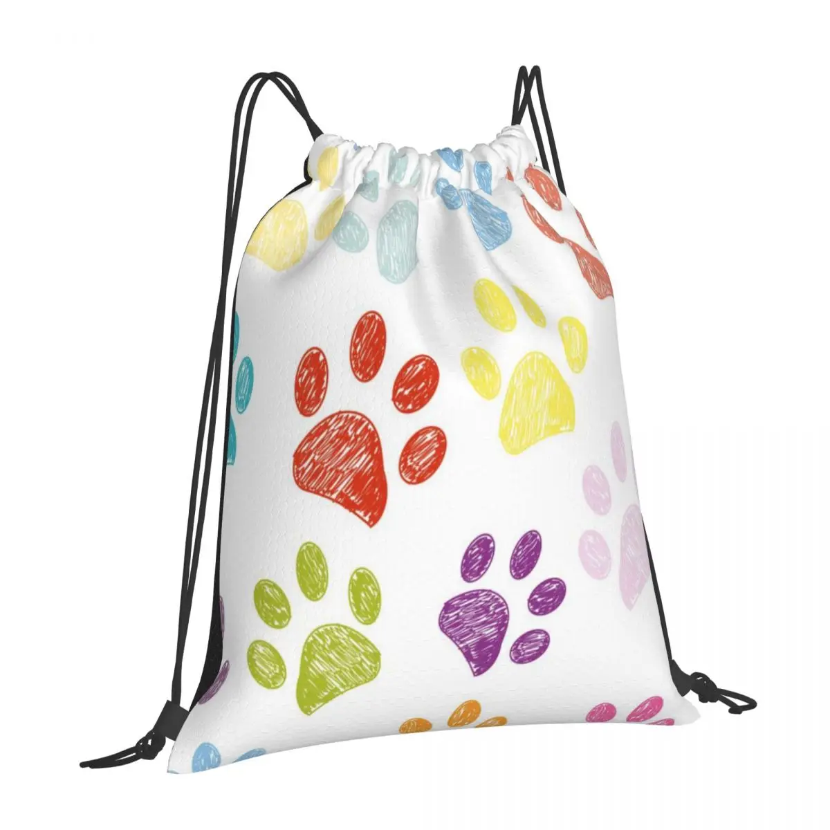 

Мужские и женские спортивные рюкзаки с принтом «Собачья лапа» и карманами на шнурке