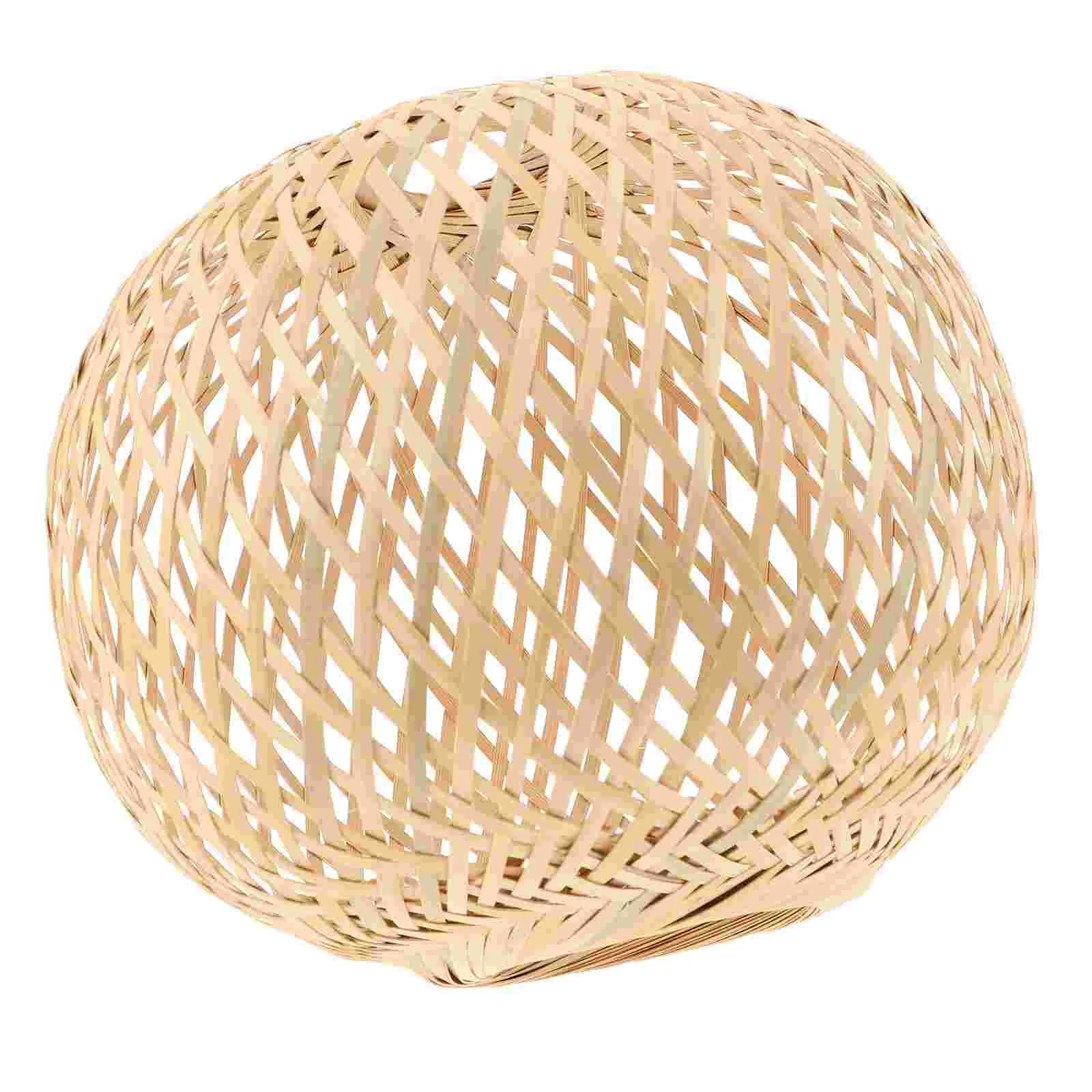 

Lamp Shade Light Rattan Lampshade Pendant Cover Chandelier Ceiling Woven Shades Wicker Hanging Cage Rustic Bulb Basket Globe