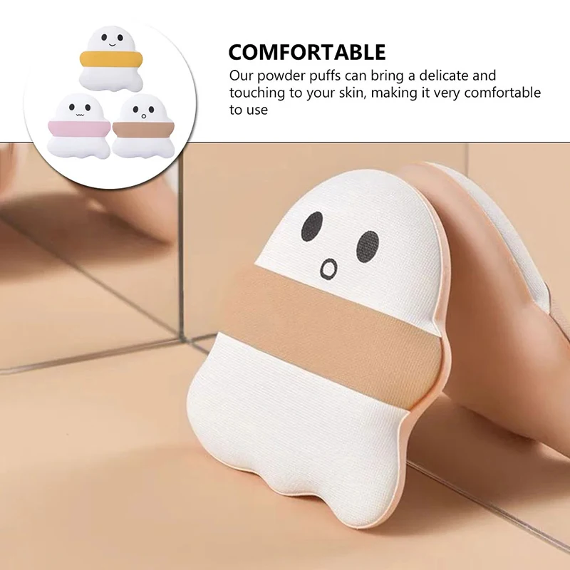 3pcs Mini Makeup Sponge Finger Makeup Puffs Ghost Shaped Blender Powder Puff Foundation Powder Concealer Eye Shadow Highlight 3