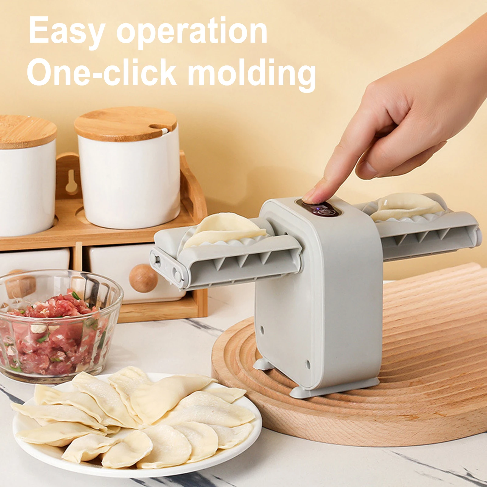 

Automatic Electric Dumpling Maker Machine Double Head Dumpling Press Mold Making Machine Automatic Manual Kitchen Tool