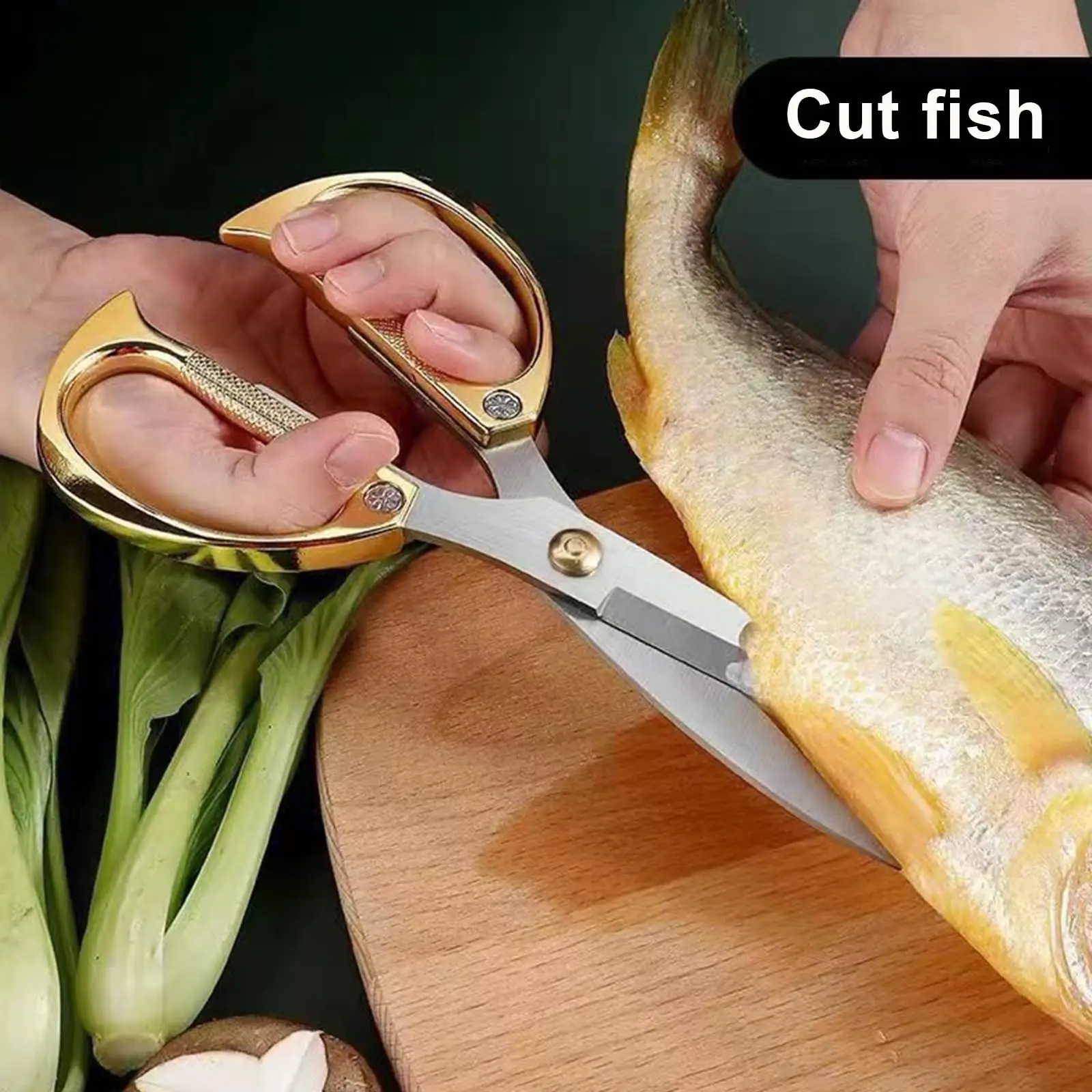 Kitchen Scissors Stainless Steel Powerful Chicken Bone Scissors Multifunctional Fish Cutter Dedicated Household Food Scissors 2