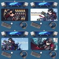 Game Genshin Impact Wriothesley Mousepad Office Large Mouse Mat Keyboard Mats Rubber PC Computer Game Big Anti-slip Mice Mat 1