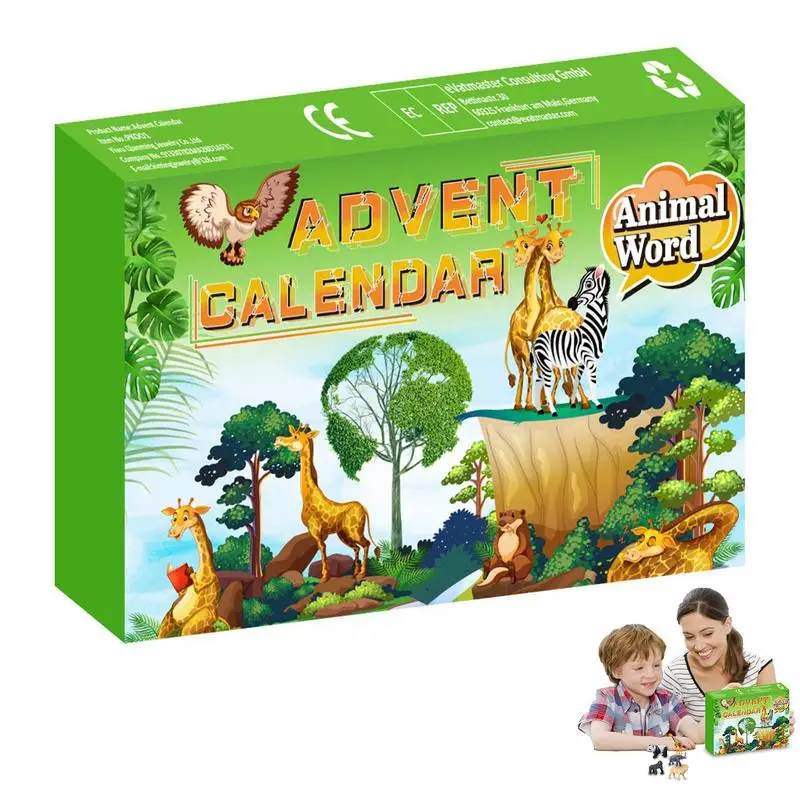 

Christmas Advent Calendar Toy Box 24pcs/Set Cute Animal 2022 New Year Countdown Stress Relief Kid Gift