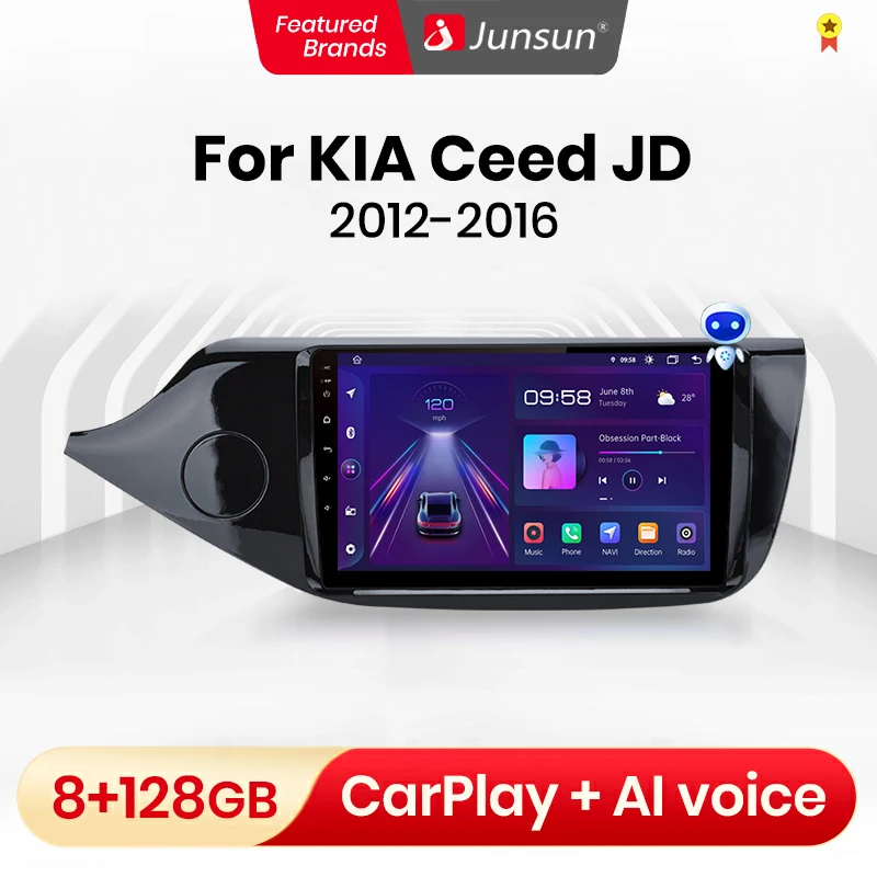 Junsun V1 4+64G carplay android auto autoradio NO 1din Voor KIA CEE'D