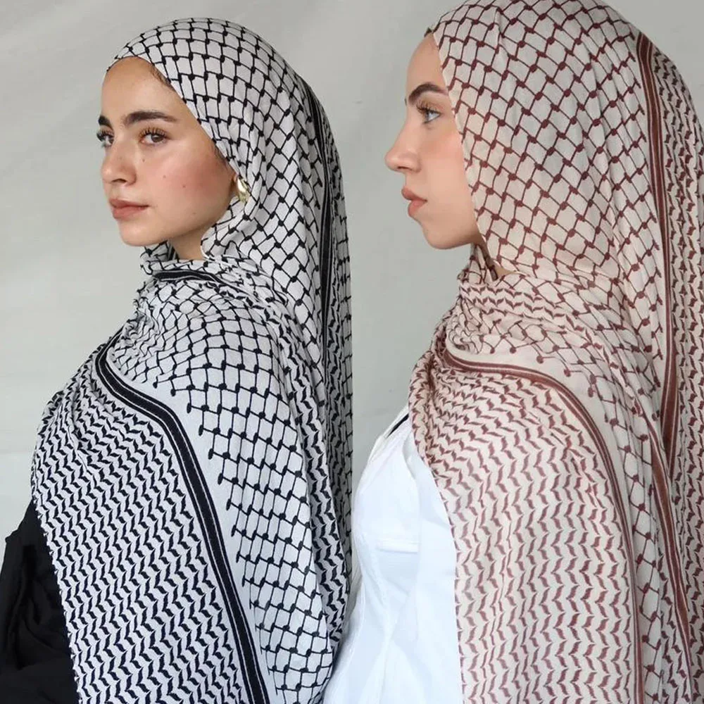 

Арабский головной платок, Женский шифоновый шарф, Женский хиджаб, закрытый головной платок, дышащий длинный шарф-тюрбан