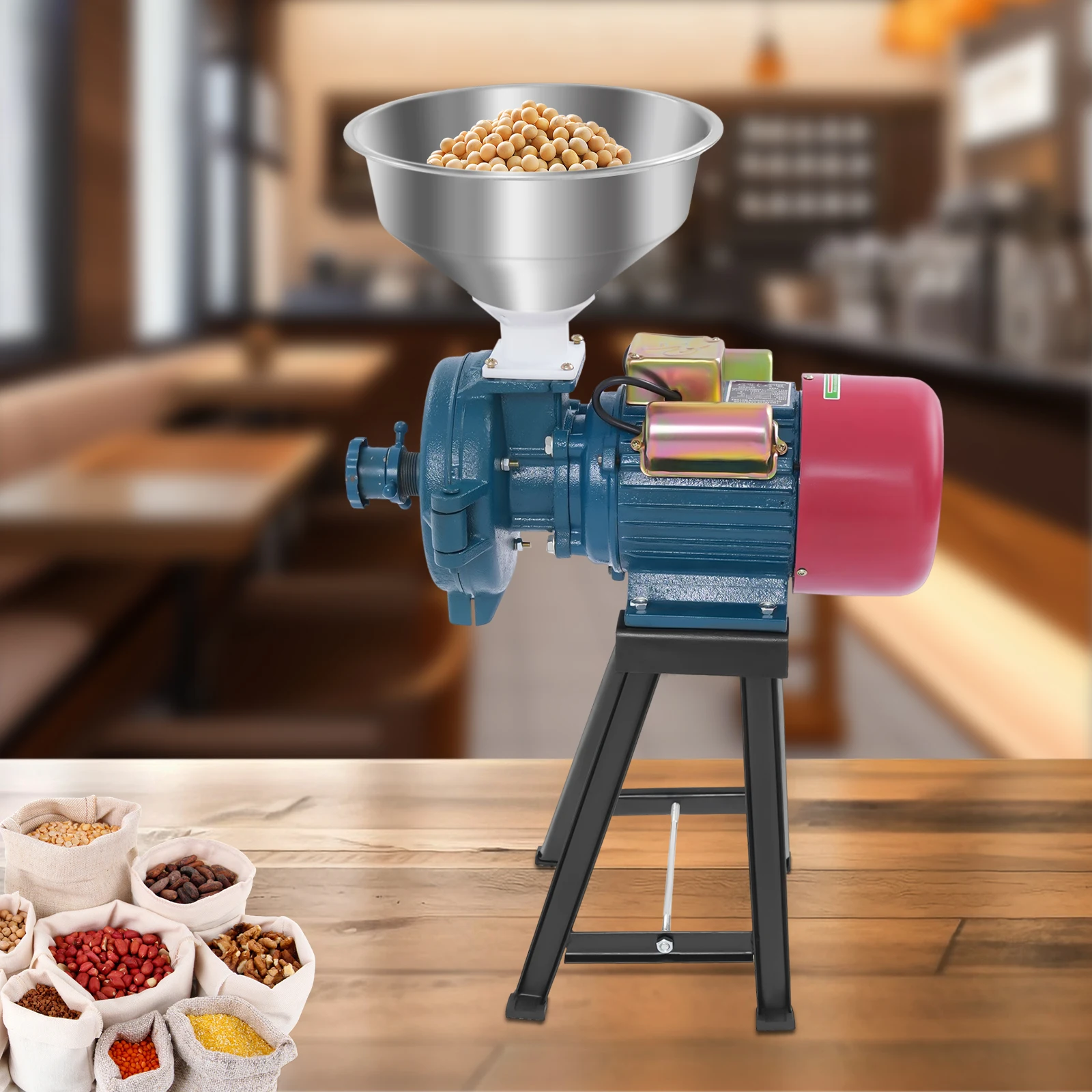2200W Electric Wet Grain Mill Grinder - 120 Lbs/h Capacity For Soybeans, Rice, Corn (110V)