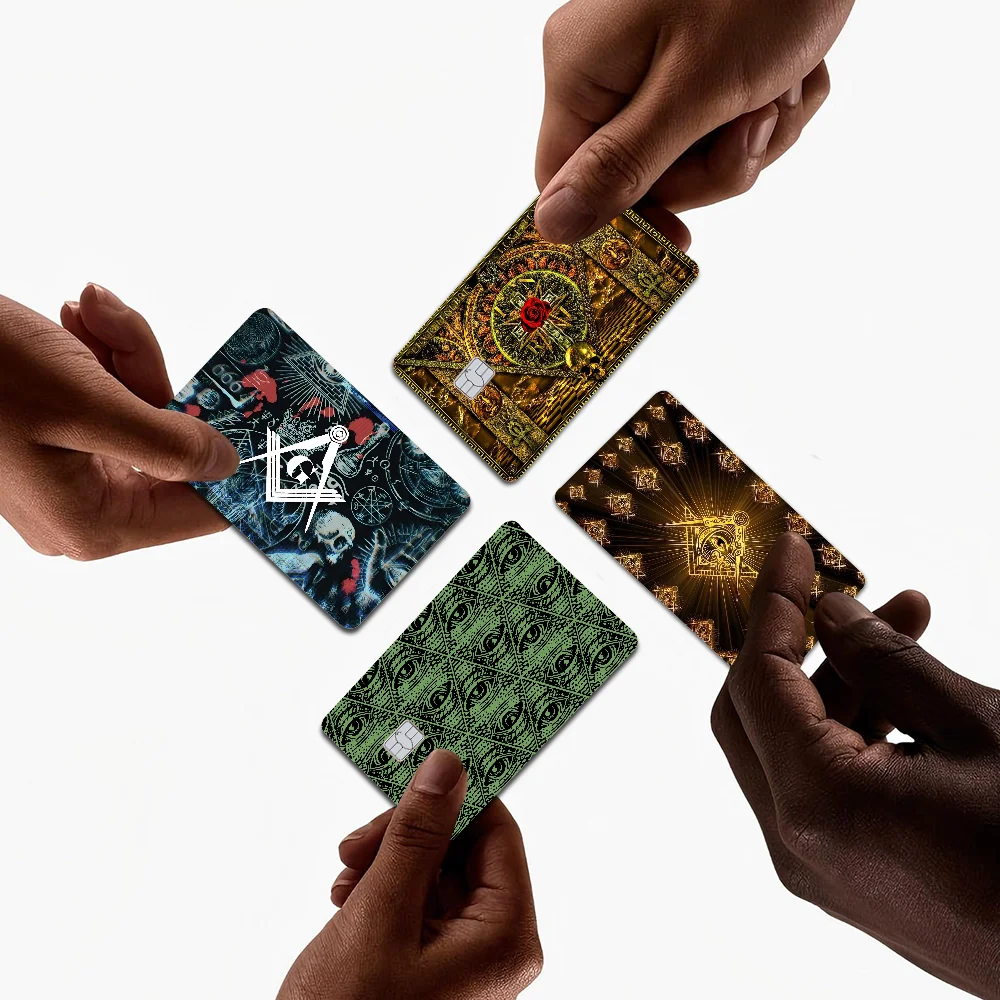 Freemason Illuminati Anime Spend Or Save Funny Shell On Off Ultra Thin No Fade Sticker Skin Cover Film Debit Credit Card