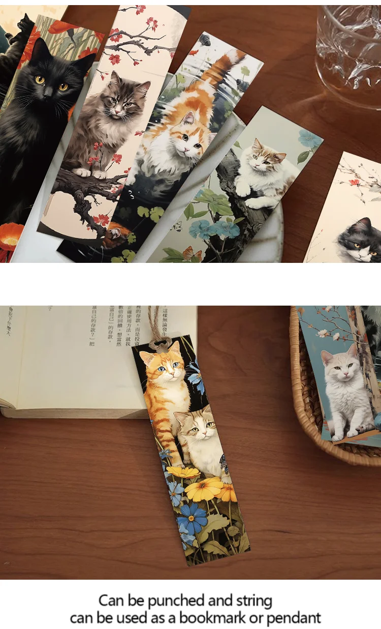 30 stücke japanische Katze Lesezeichen Cartoon niedlichen Tier Dekoration Lesen Seite Mark Lesezeichen Seite Inhaber Student liefert Nachrichten karte – Detail 3