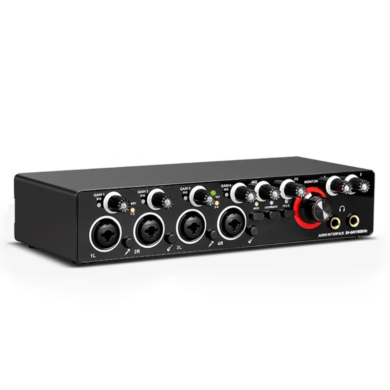 

Professional Sound Card for High-Quality Sound Recording & Monitoring Electric Guitars Stereo-Sound Card