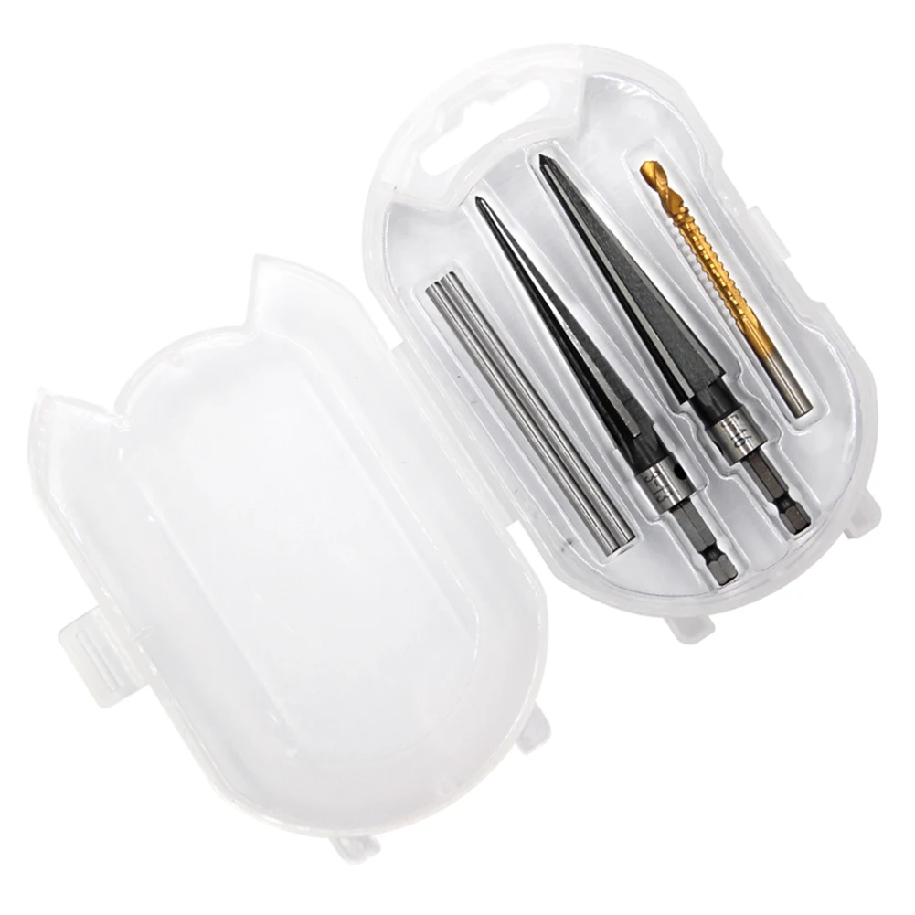 3-16mm 5-16mm Bridge Pin Hole Hand Held Reamer Set T Handle Tapered 6 Fluted Chamfer Bit Reaming Woodworker Core Drill Tools