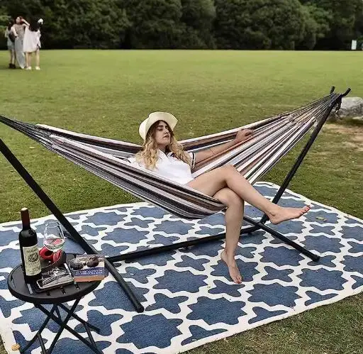 Double Canvas Hammock Outdoor Camping Shaker Chair Anti-Rollover Hammock Custom