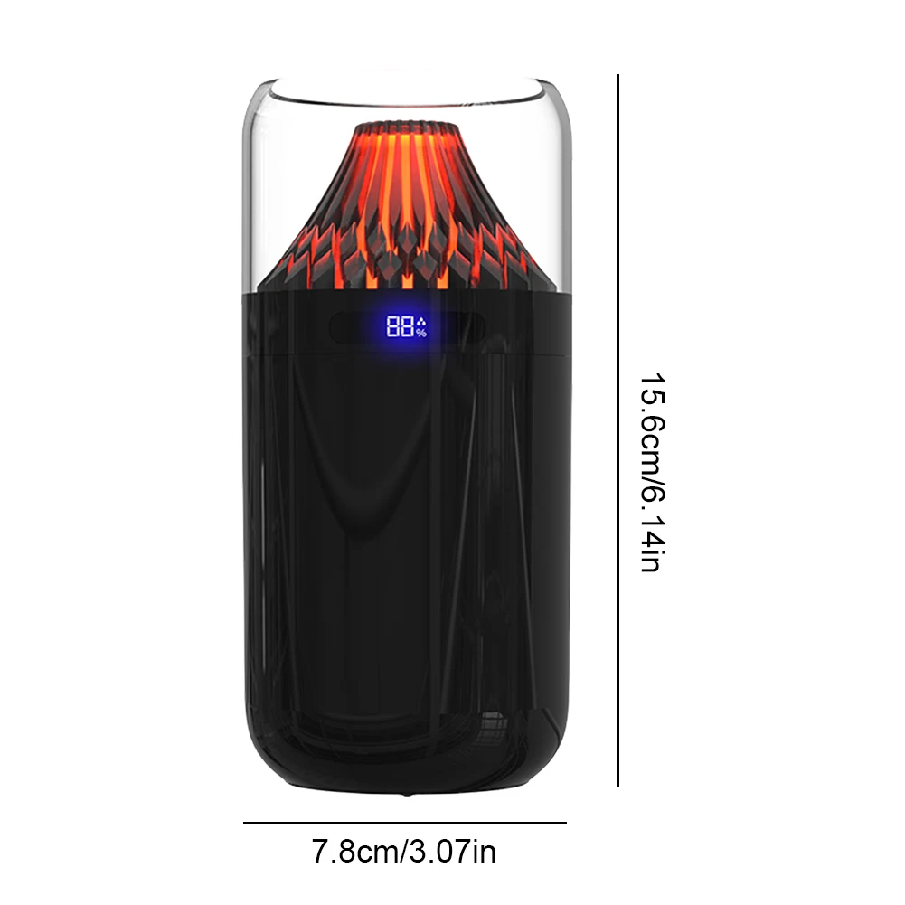 Volcano Air Humidifier with Colorful Night Light 3 Mist Modes Aroma Essential Oil Diffuser for Auto Interior Decoration