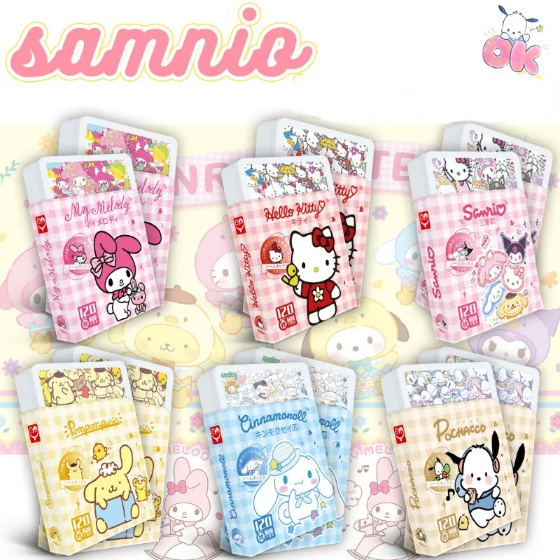 

120 Sheets/Set Sanrio stickers in a small gift box no repeated stickers Kawaii waterproof decorative hand account sticker anime