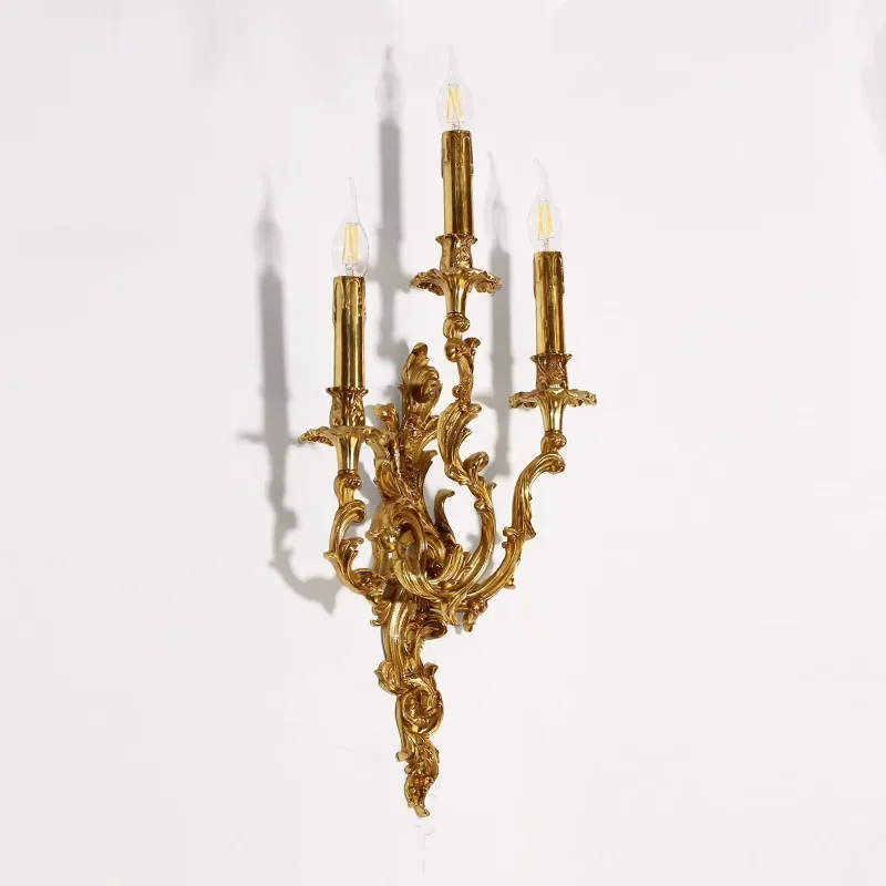 European Copper Wall Lamp Corridor American Retro Villa French Living Room Dining Room Bedroom Bedside Lamps led wall lamp wall sconces light wall lamp