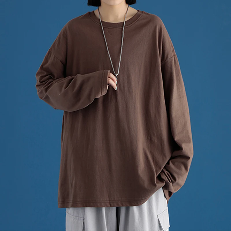 LEGIBLE 2024 Autumn Long sleeve T-Shirt Women Basic Tee Shirt Oversize T Shirt Women Casual O-neck Women tshirt