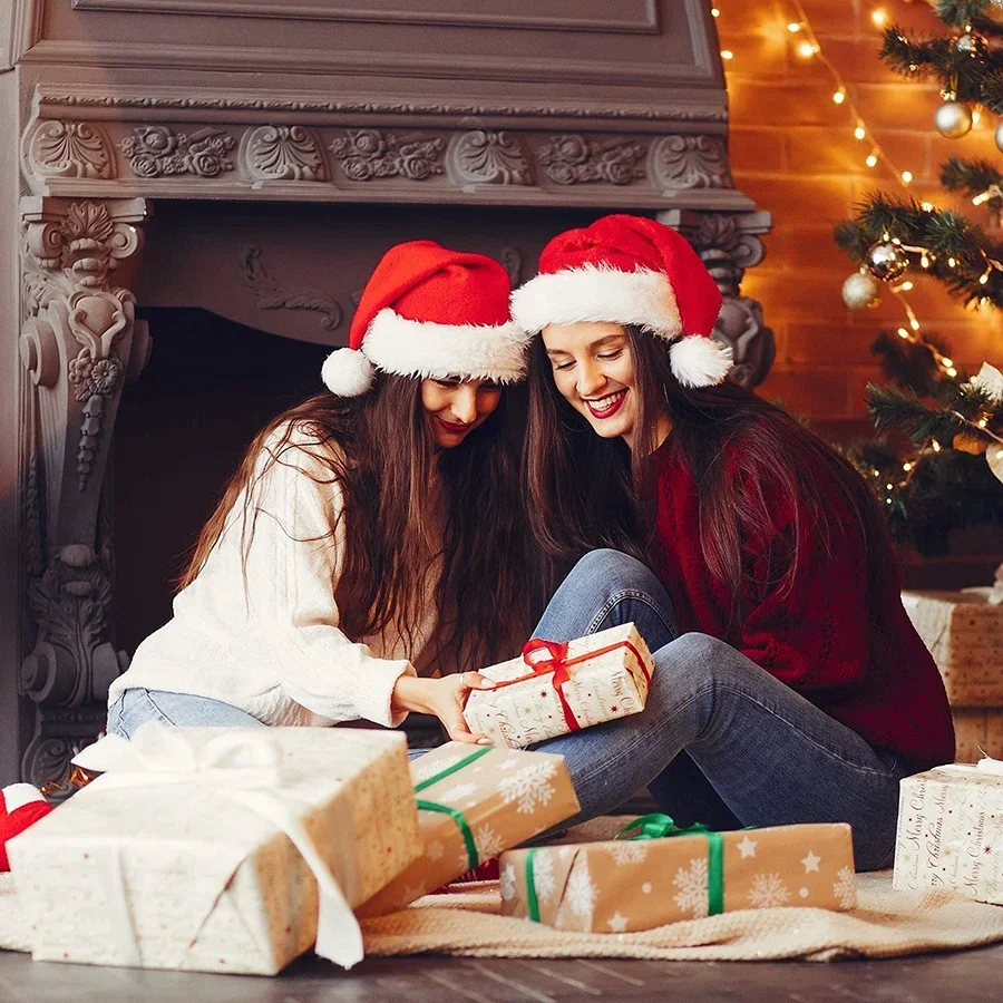 New Year Plush Christmas Hat Adult Children Christmas Decoration Santa Claus Gift Warm Winter Hat Decoration