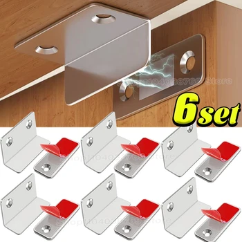 Chiusura Magnetica per Armadietti Tipo L Ultra Sottile, Magneti Potenti Invisibili Senza Chiodi, Serratura Adesiva per Cassetti e Armadi