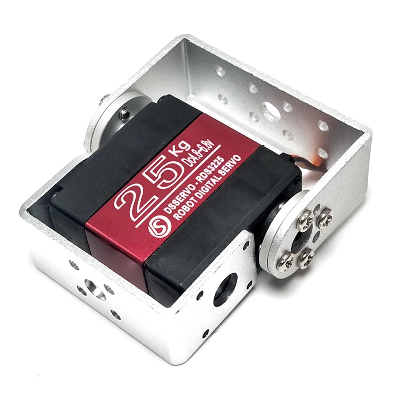 RC Servo RCmall 4 Sets RDS3225 25KG Digital Servo 6V Full Metal Gear 180/ 270 Degree Double-shaft Waterproof IP66 Robotic Servo Motor