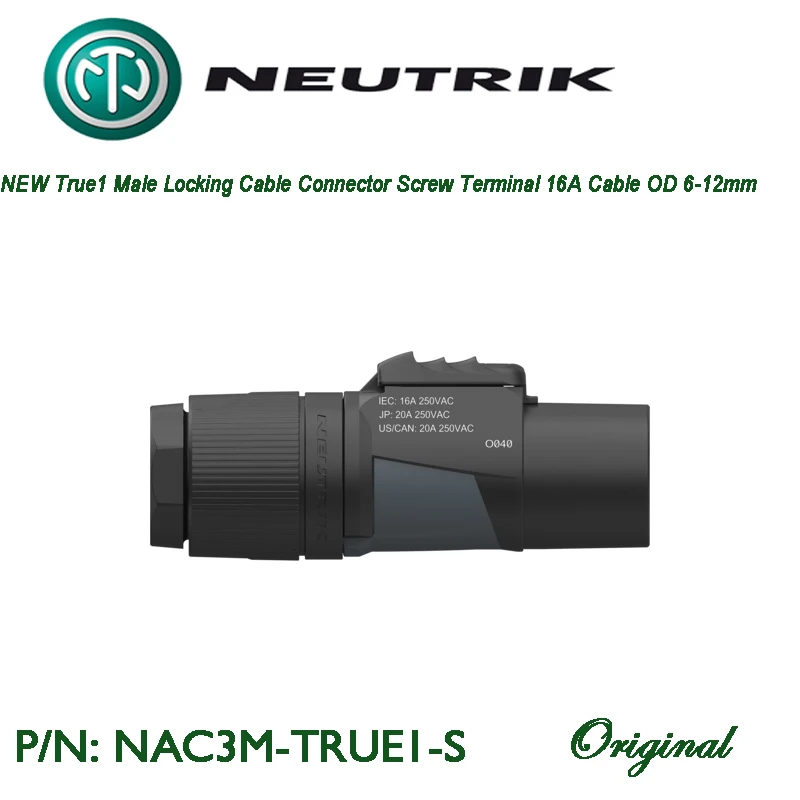 오리지널 네트릭 파워콘 TRUE1 TOP NAC3M-TRUE1-S 남성 플러그 방수 IP65 잠금 가능 16A 단상 케이블 OD6-12mm