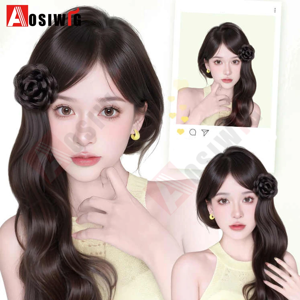 합성 마루코 헤드 가발 클램핑 로즈 버드 헤드 레이지 컬링 헤어 아티팩트 프린세스 헤드 클립 인 헤어 익스텐션 여성용