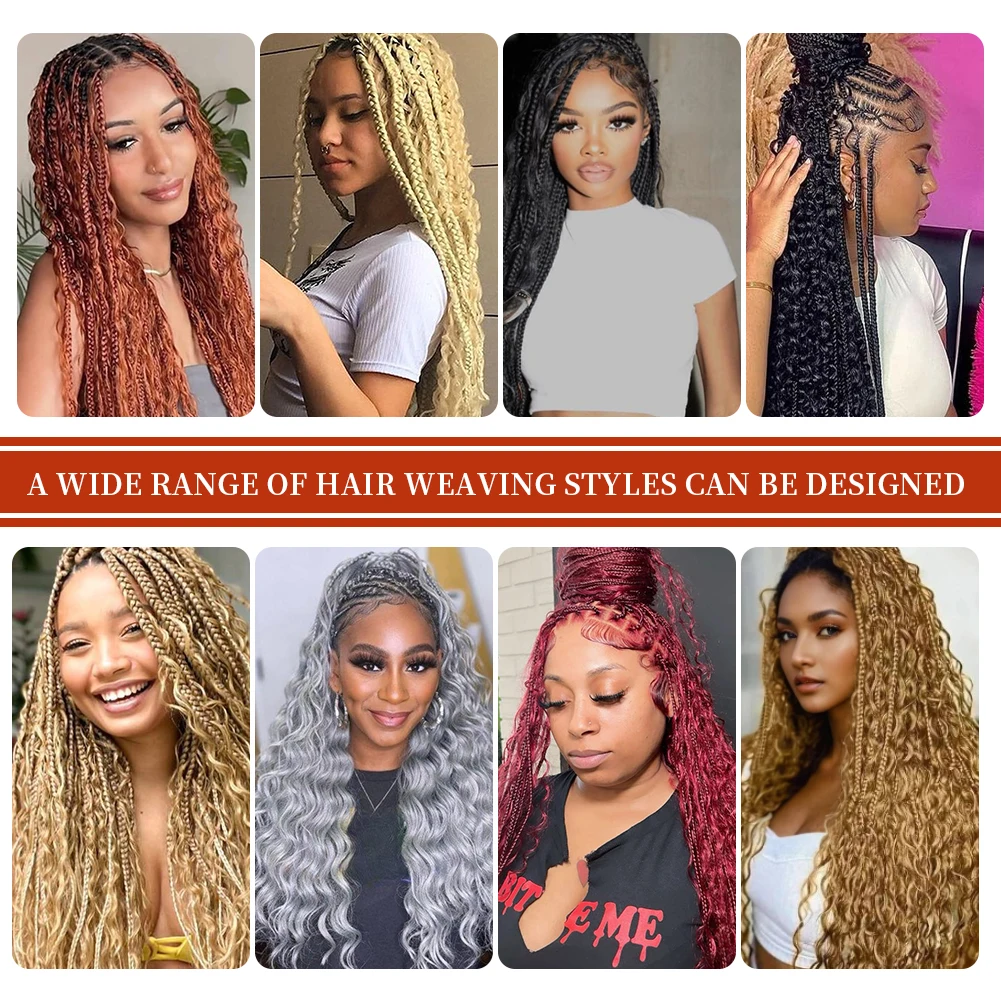 Synthetic Crochet Hair Curly Braiding Synthetic Hair Deep Wave Bulk Hair Crochet Braiding No Weft Bundle Brazilian Virgin Water Curly 22 Inch
