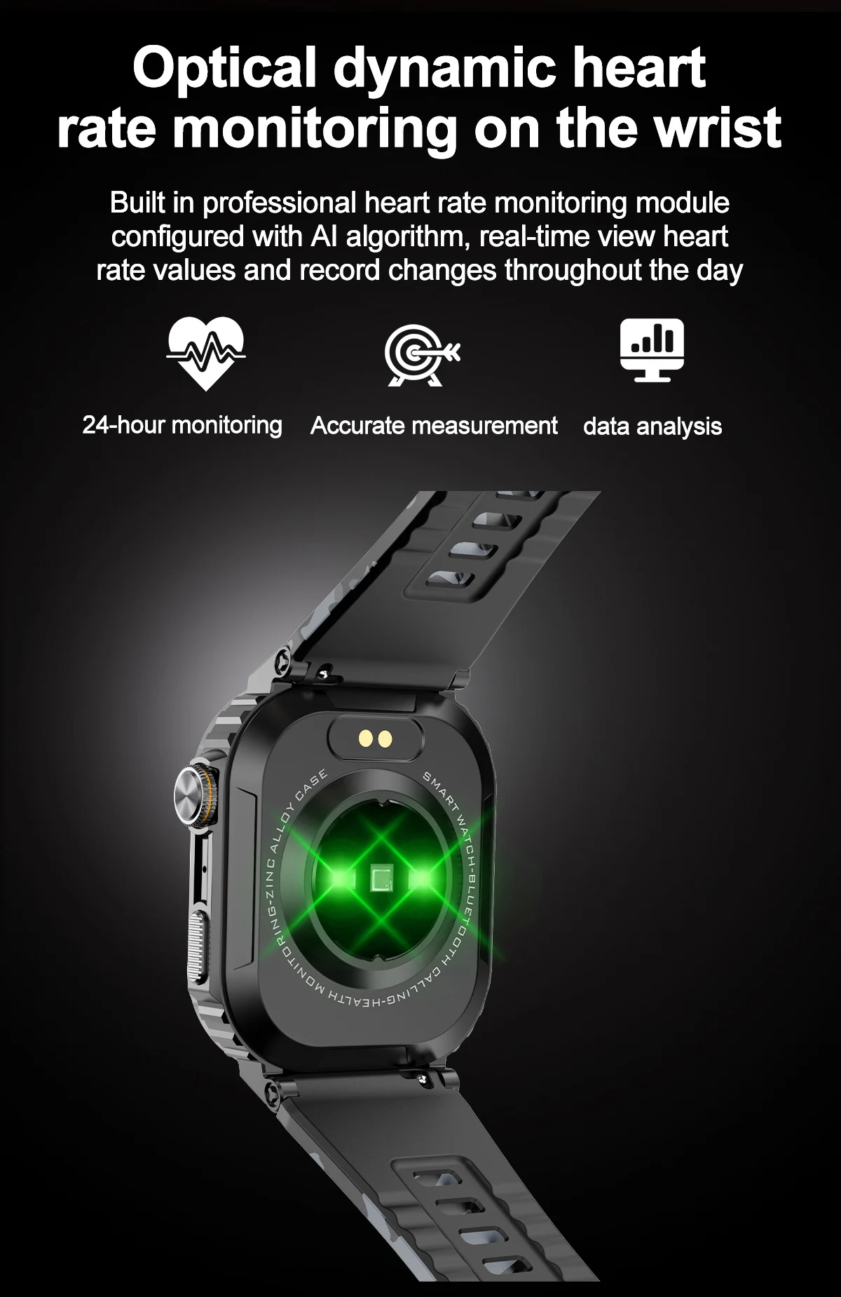 Rugged Military Smart Watch Ip68 Waterproof For Android IOS XIAOMI