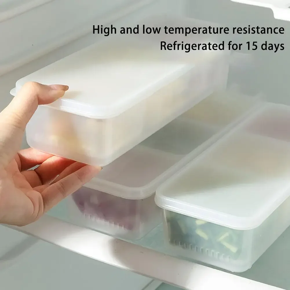 3-in-1 Food Classification Fresh-keeping Box with Lid Drain Hole Onion Ginger Pepper Storage Basket Food Storage Containers