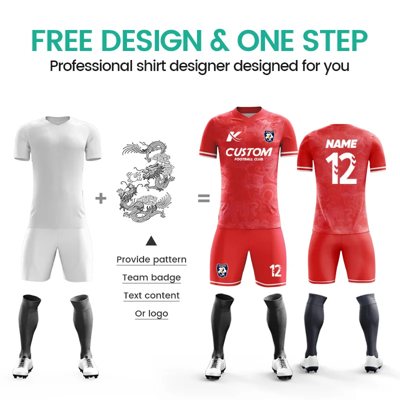 100% Ployester Adults Football Jersey Set Mens Soccer Uniform Jersey Shirt Youth Football Uniforms football uniform sports uniform sets