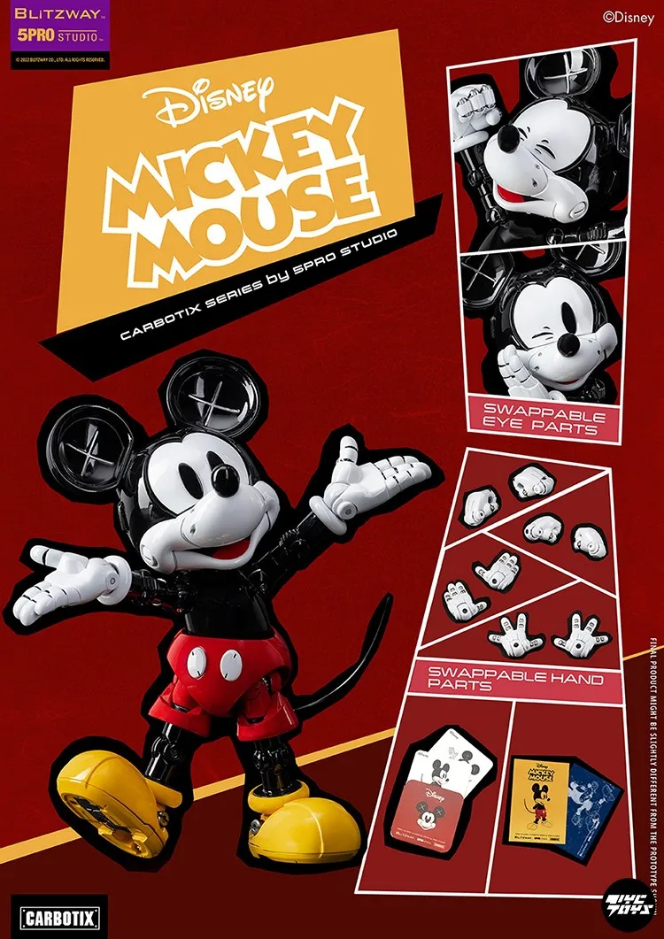 thumbnail image 1 of Figuras de acción mecánicas de 18 cm de Disney Mickey Mouse Stitch, modelo de colección de pato Donald móvil, muñeca de juguete para niños con luz LED, 1 of 5